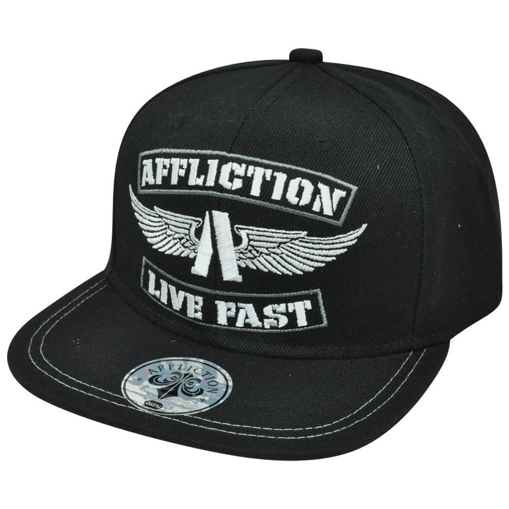Кепка Affliction Live Fast Wings Skull Hat Black